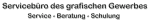 Text: "Servicebüro des grafischen Gewerbes: Service - Beratung - Schulung"