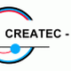 Logo mit Text "CREATEC - Foto", bestehend aus Kreisen und Linien in Blau, Rot und Schwarz.
