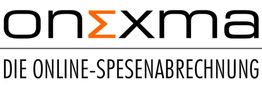 Logo von Onexma mit dem Text "Die Online-Spesenabrechnung".