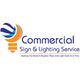 Logo for Commercial Sign & Lighting Service with a stylized light bulb icon.