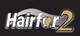 Logo mit Schriftzug "Hairfor2" und Silhouette eines Kopfes auf grauem Hintergrund.
