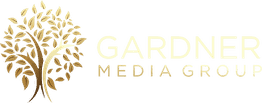 Gold tree logo with "GARDNER MEDIA GROUP" text to the right on a dark background.