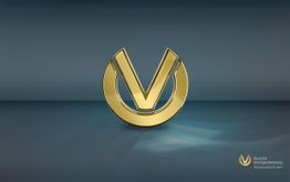 Logo aus goldenen Buchstaben "V" und "U" auf dunklem Hintergrund.
