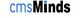 Logo: "cmsMinds" with "cms" in blue and "Minds" in black on a white background.