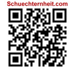 QR-Code mit der URL "Schuechternheit.com" oben in roter Schrift.