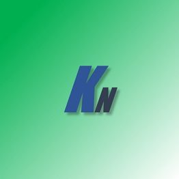 Blaues "Kn" auf grünem Hintergrund mit Farbverlauf.