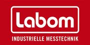 Rotes Logo mit weißem "Labom"-Schriftzug und "Industrielle Messtechnik" darunter.