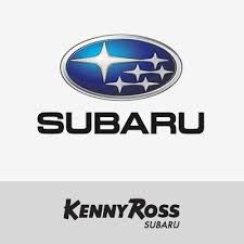 Subaru logo with Kenny Ross dealership text below on a gray background.