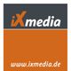 Logo von iXmedia mit orangefarbenem und grauem Hintergrund, Webseite: www.ixmedia.de.