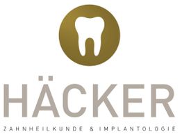 Logo mit Zahn-Symbol und Text: "Häcker Zahnheilkunde & Implantologie".