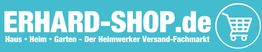 Logo von ERHARD-SHOP.de in Blau und Weiß, mit Einkaufskorb-Symbol rechts.