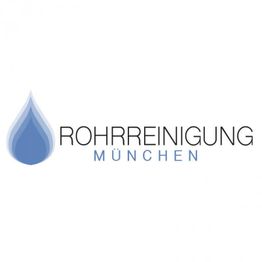 Logo mit Tropfen und Text: "Rohrreinigung München".