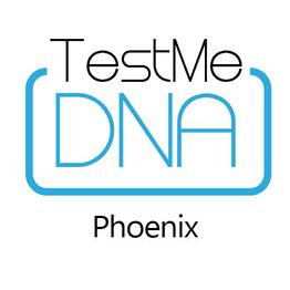Logo of "TestMe DNA" with the word "Phoenix" below it.