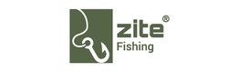 Zite Fishing Logo mit Angelhakensymbol und grünem Hintergrund.