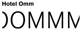 Texto: "Hotel Omm" en negro con diseño moderno.