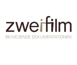 Zweifilm-Logo mit Schriftzug "Bewegende Dokumentationen" auf weißem Hintergrund.