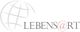 Logo mit grauer Erdkugel und dem Wort "LEBENS@RT" in schwarzer und roter Schrift.