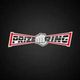 Logo mit Faust in der Mitte, Text "Prize Ring" auf schwarzem Hintergrund.