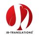 Rotes Logo mit stilisiertem "JB" über "JB-TRANSLATIONS".