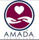 Logo of Amada Senior Care with hands and heart in a circle.
