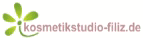 Logo von kosmetikstudio-filiz.de, grüne Blume neben dem Schriftzug.