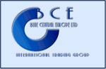 Blaues BCE-Logo mit Schriftzug "Blue Central Europe Ltd" und "International Trading Group".