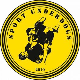 Gelbes Logo mit zwei kämpfenden Personen und dem Text "SPORT UNDERDOGS 2010".