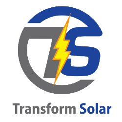 Logo of "Transform Solar" with a stylized "TS" and a yellow lightning bolt.