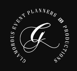 Letter "G" logo with "Glamorous Event Planners and Productions" text in a circular design.