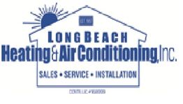 Logo for Long Beach Heating & Air Conditioning, Inc. with a house and sun design.