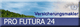 Banner mit blauem Himmel, Wald, Auge und Text: "Versicherungsmakler PRO FUTURA 24".