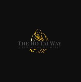 Gold Buddha logo with text, "The Ho Tai Way: A School of Recovery" on a black background.