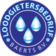 Logo van Loodgietersbedrijf met drie waterdruppels en tekst "Baerts B.V." in een blauwe cirkel.