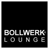 Schwarzes Logo mit weißem Text: "BOLLWERK LOUNGE".
