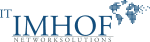Logo: IT IMHOF NETWORKSOLUTIONS mit stilisierter Weltkarte.