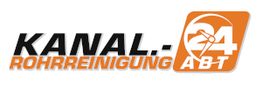Logo mit Text "KANAL.-ROHRREINIGUNG ABT 24" in Schwarz und Orange.