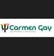 Logo de "Carmen Gay Psicoterapia y Psicología" con símbolo de psicología y colores.