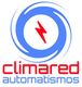 Logo de Climared Automatismos con símbolo de rayo rojo en círculo azul.