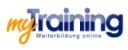 Logo mit Text "myTraining Weiterbildung online" in blauer und gelber Schrift.
