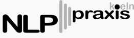 Logo mit Text: "NLP praxis köln" in stilisierter Schrift auf weißem Hintergrund.