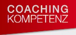 Roter Hintergrund mit weißem Text: "COACHING KOMPETENZ".