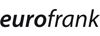 Schwarzer Text "eurofrank" auf weißem Hintergrund in kursiver Schrift.