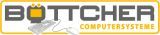 Logo von Böttcher Computersysteme mit Computermaus und Tastatur in grauer und gelber Farbgebung.