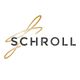 Logo mit geschwungener Goldlinie und dem schwarzen Text "SCHROLL" auf weißem Hintergrund.
