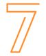 Zahl "7" in orange mit schlichtem, modernem Schriftstil.