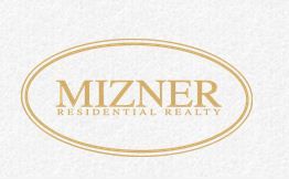 Logo for "Mizner Residential Realty" in gold within an oval frame on a textured background.