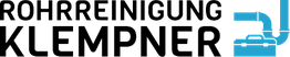 Text: "Rohrreinigung Klempner". Symbol: Wasserrohre und Werkzeugkasten in Blau.