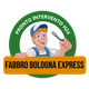 Fabbro sorridente con cappello e chiave inglese, testo "Fabbro Bologna Express".