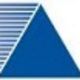 Blue triangle with horizontal stripes on the left side.
