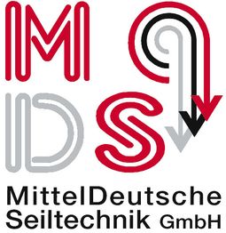 Logo mit roten und grauen Buchstaben, darunter steht "Mitteldeutsche Seiltechnik GmbH".